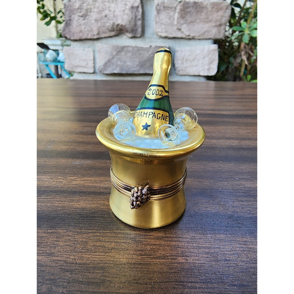 Eximious Limoges France Peint Main Champagne 2002 Ice Bucket Trinket